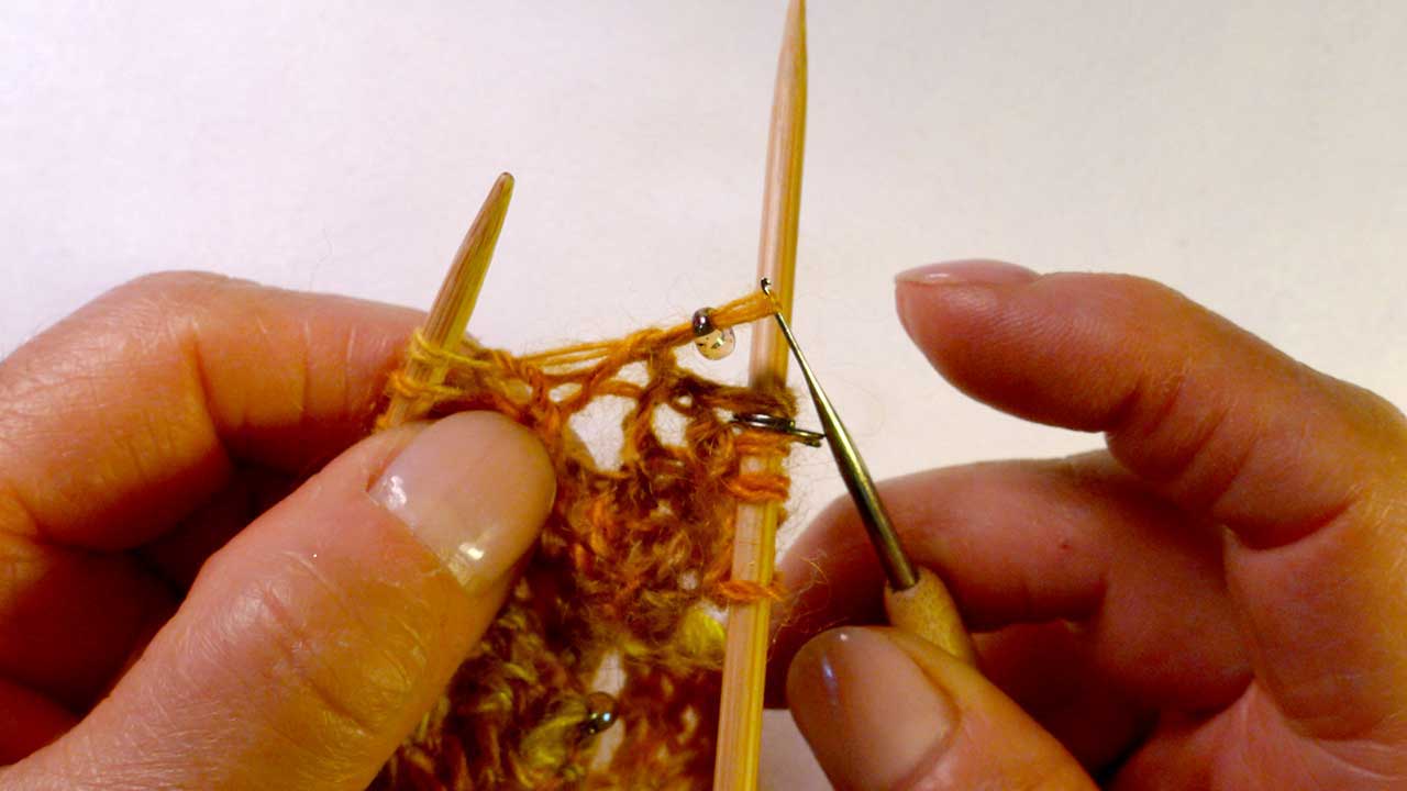 Beaded Knitting Using A Crochet Hook