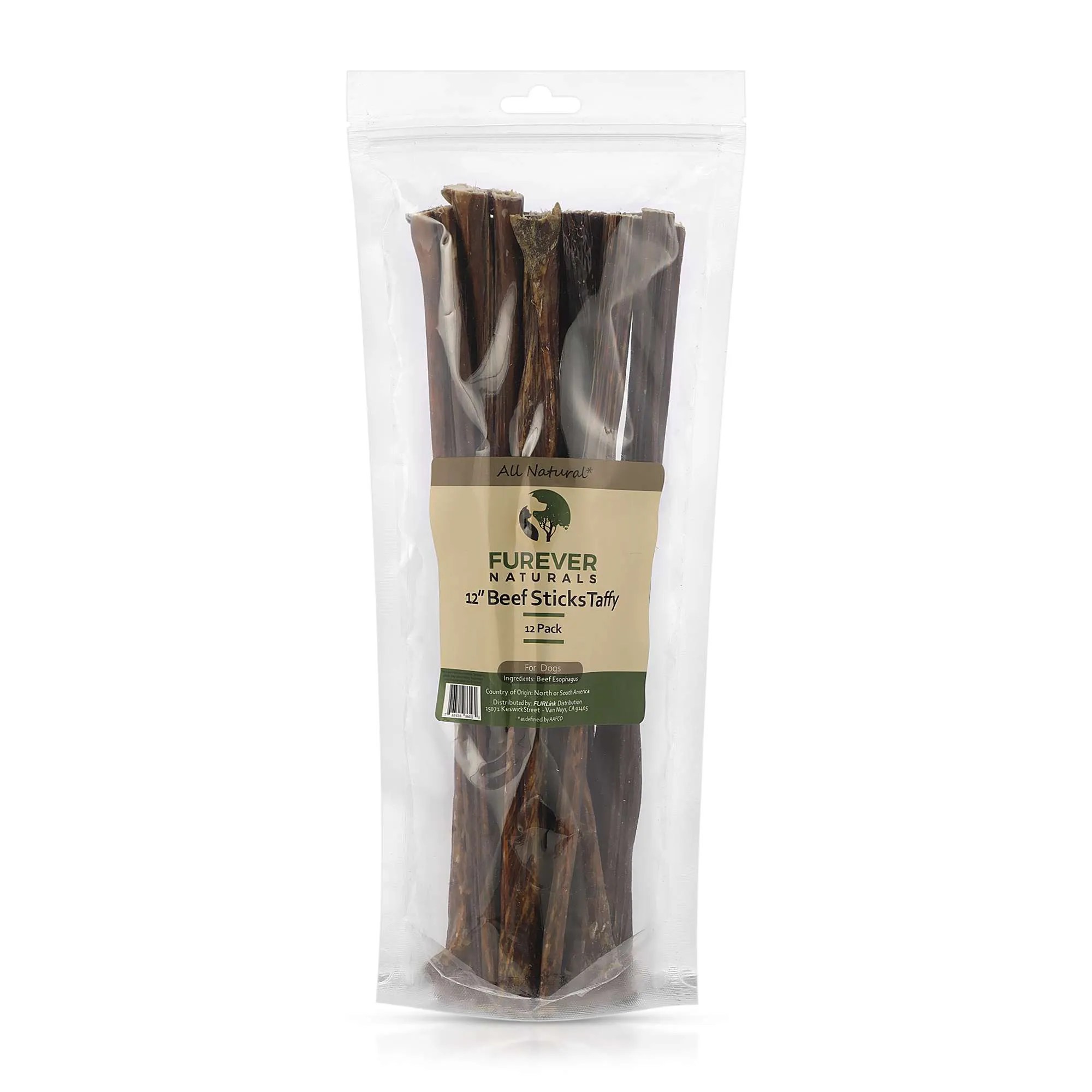Furever Naturals 12″ Moo Taffy Sticks, 12 pack Earthwise Distribution