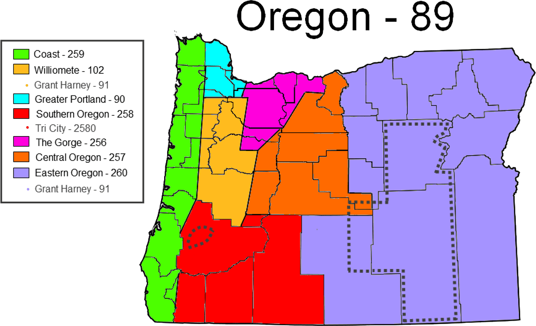 Oregon Regions EarthYP