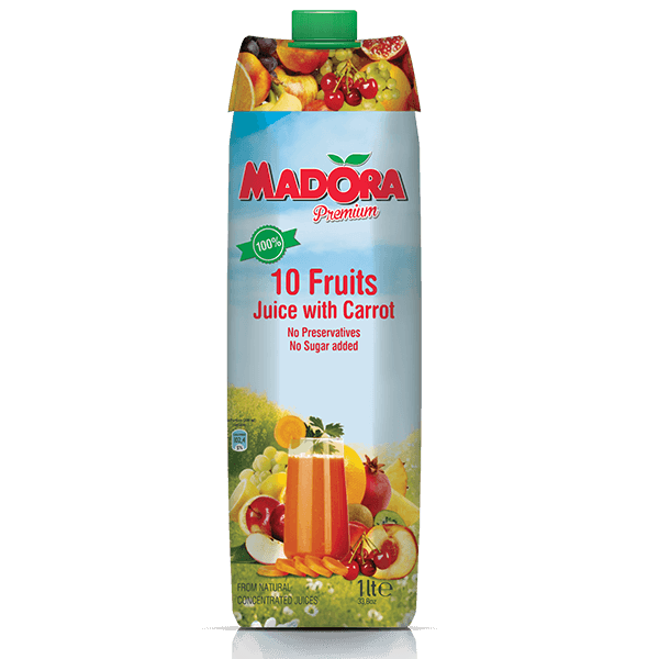 100 10 Fruits Multivitamin juice with Carrot 100 Natural Juices