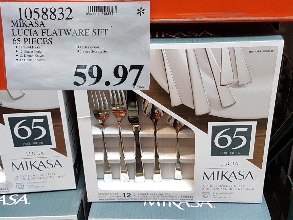 1058832 MIKASA LUCIA FLATWARE SET 65 PIECES 59 97 Costco East Fan Blog
