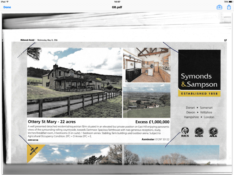 Ottery St Mary farm for sale with agricultural tie or is it? East