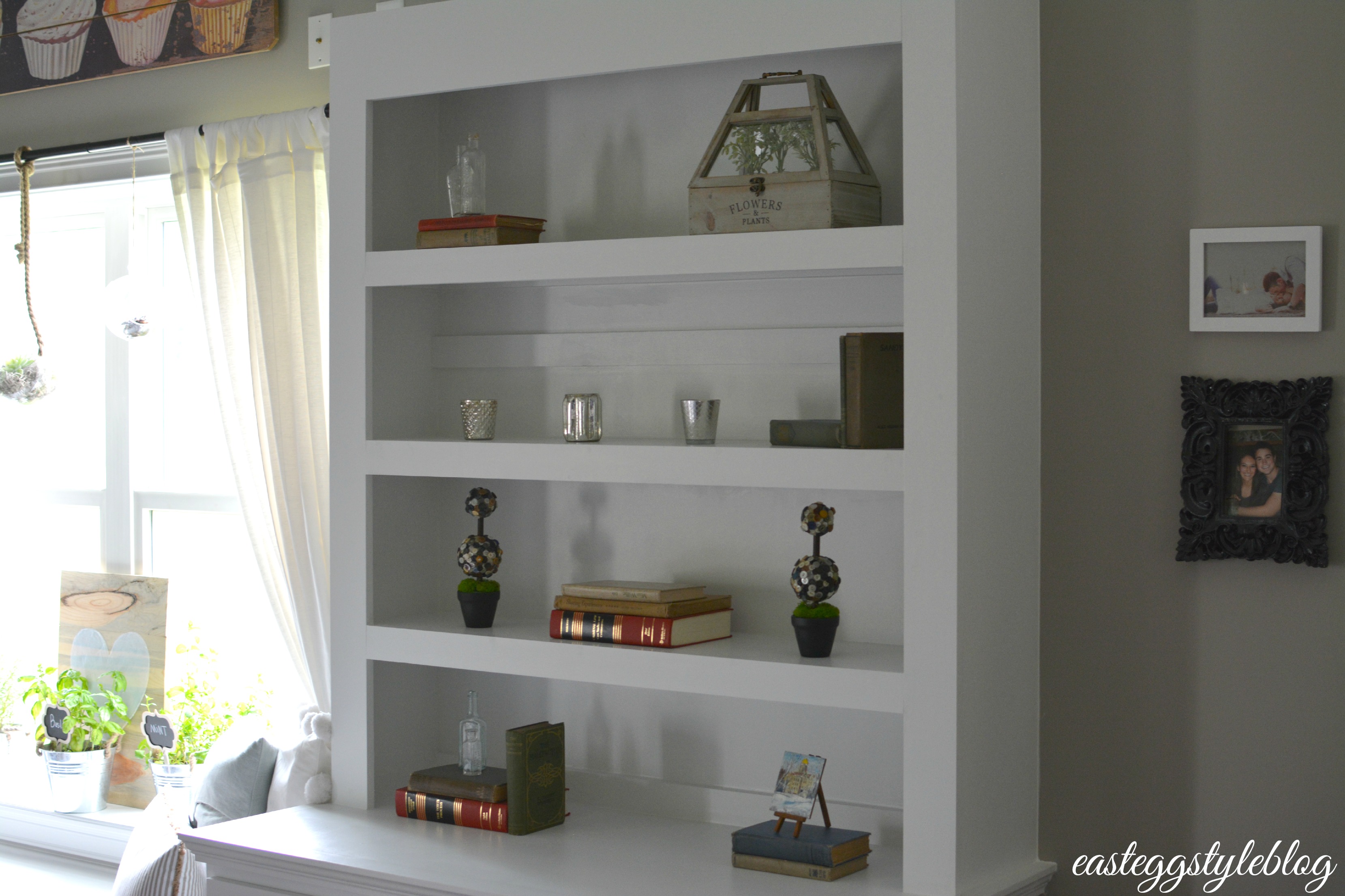 DIY Window Seat & Bookshelves