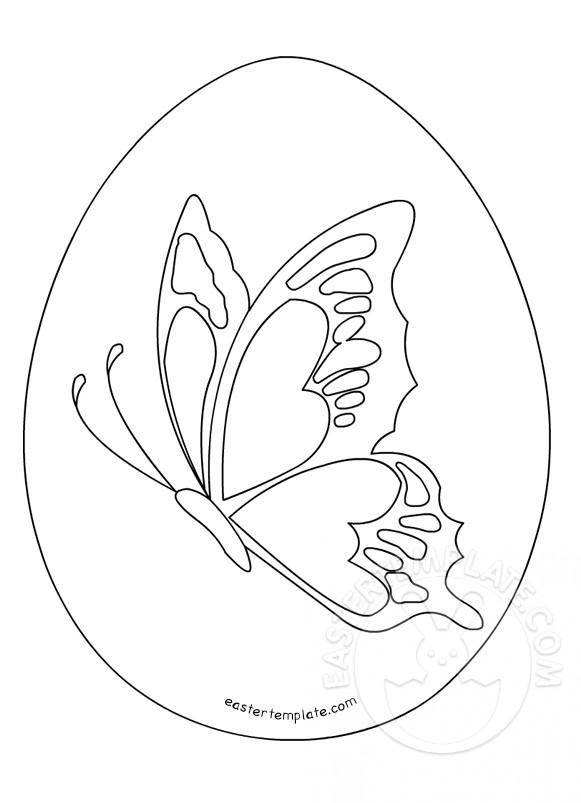 Butterfly Egg template Easter Template