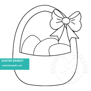 Easter Basket with Eggs Outline - Easter Template