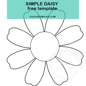 Simple Daisy template printable - Easter Template