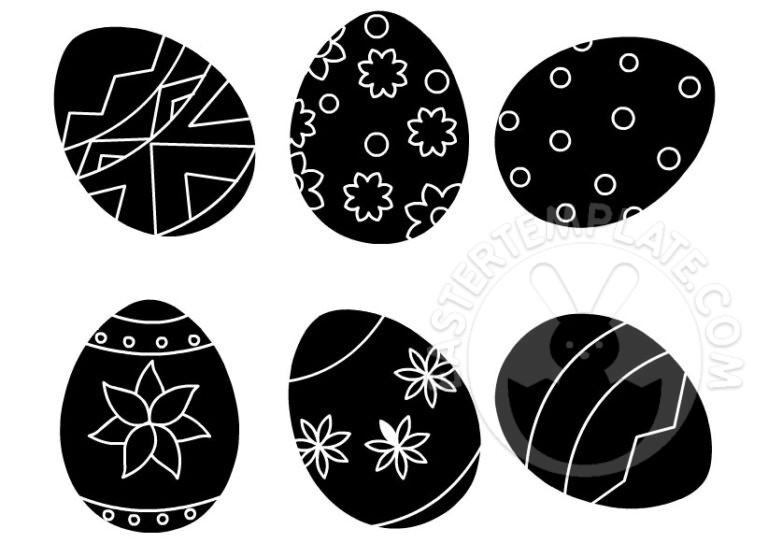 Easter egg silhouette printable Easter Template