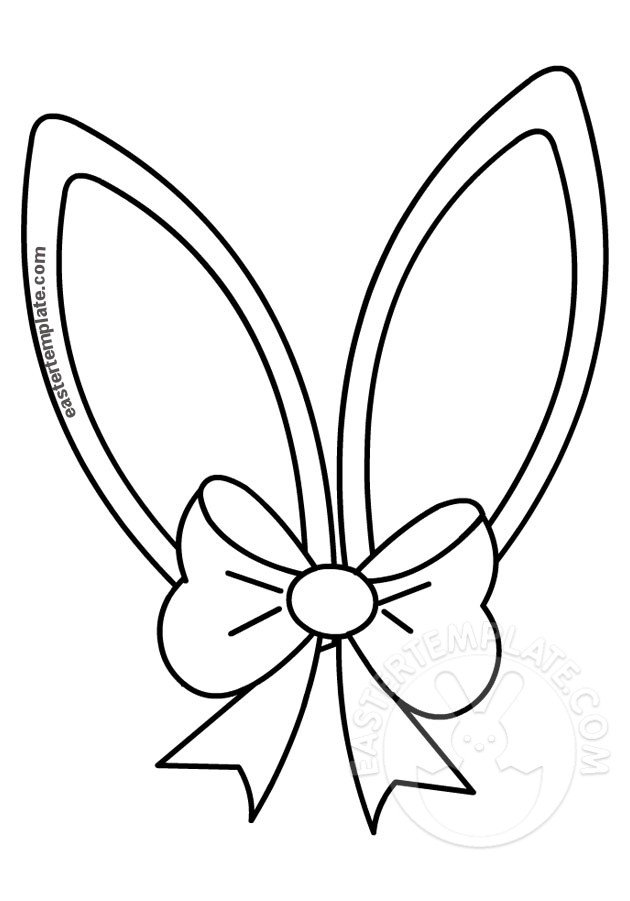 Bunny ears with bow Easter Template