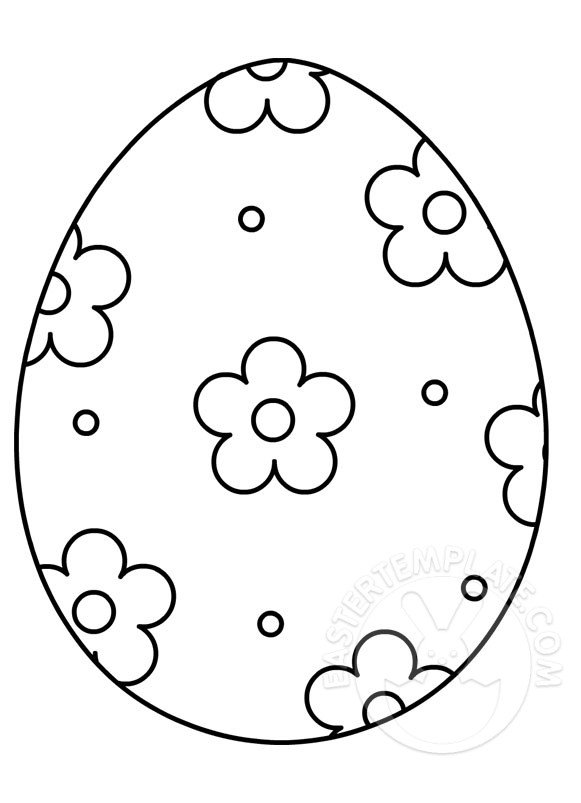 Easter Eggs With Flowers Easter Template