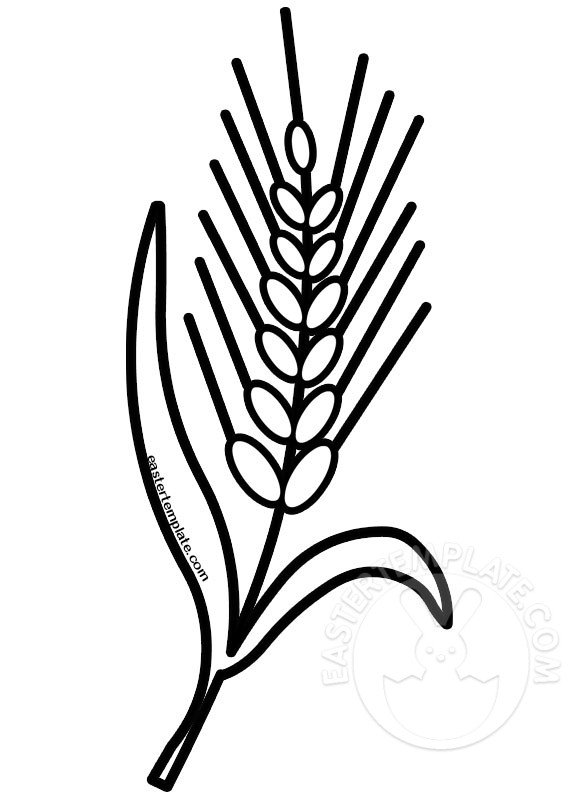 Simple Wheat outline Easter Template