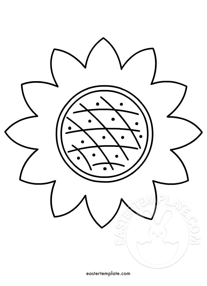Sunflower coloring page Easter Template