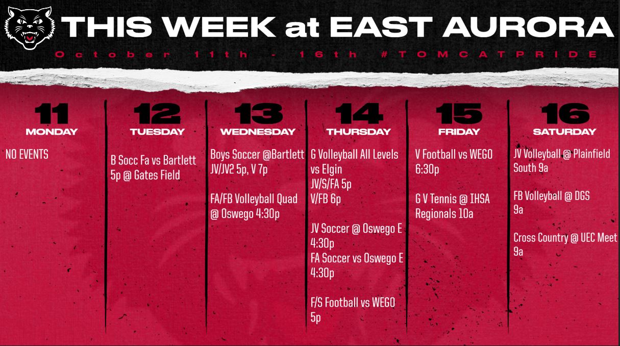 East Aurora High School 2021 Week Schedule
