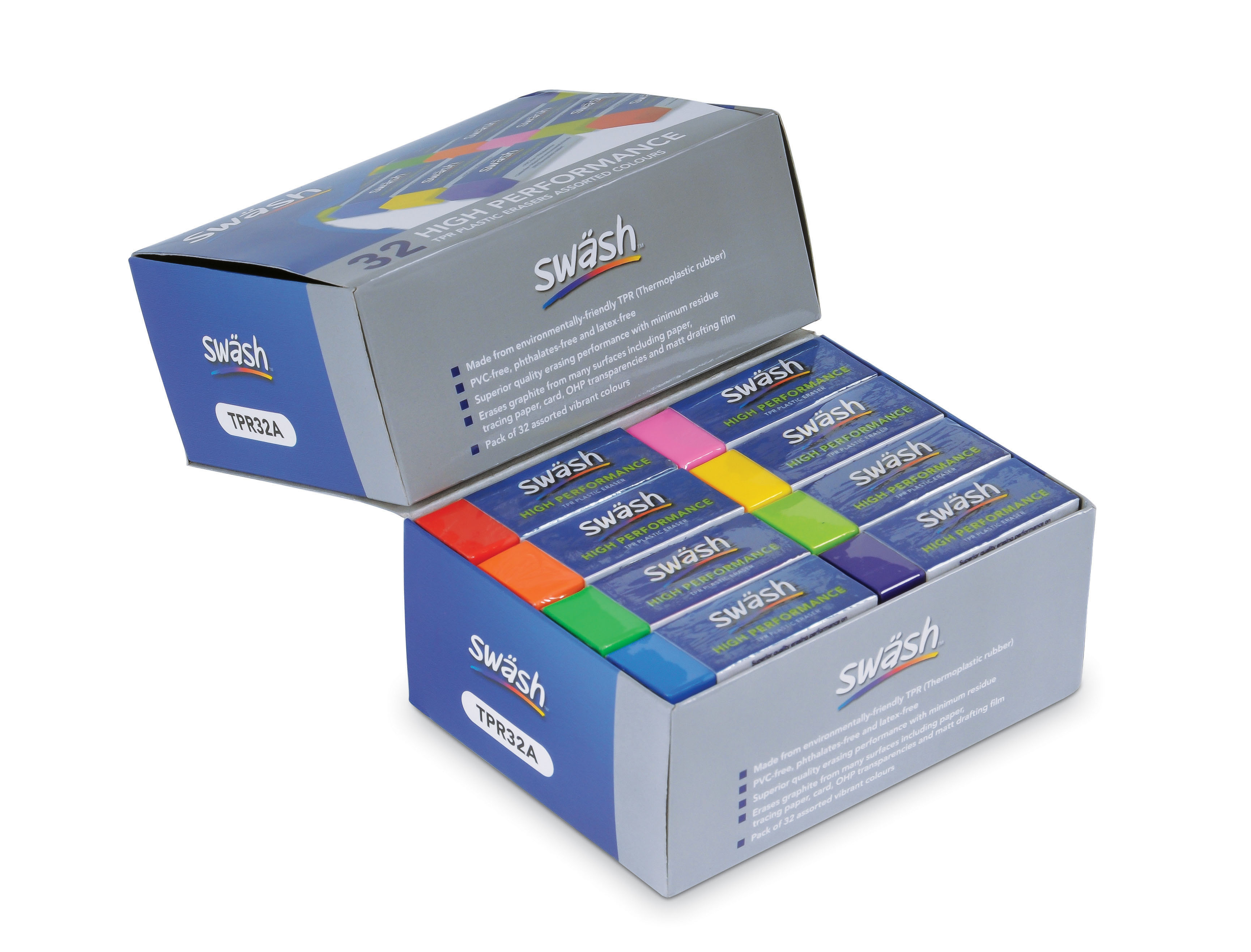 Coloured Plastic Erasers Eastpoint