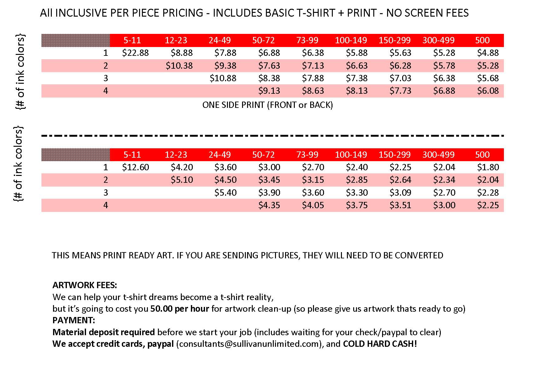Tshirts prices local silk screening EASTSHIRTS