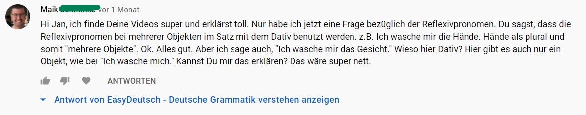 5min Grammatik Reflexivpronomen im Dativ oder Akkusativ?