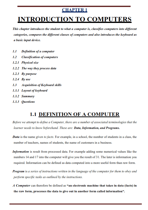 FORM 1 COMPUTER STUDIES HANDBOOK NOTES EasyLibrary