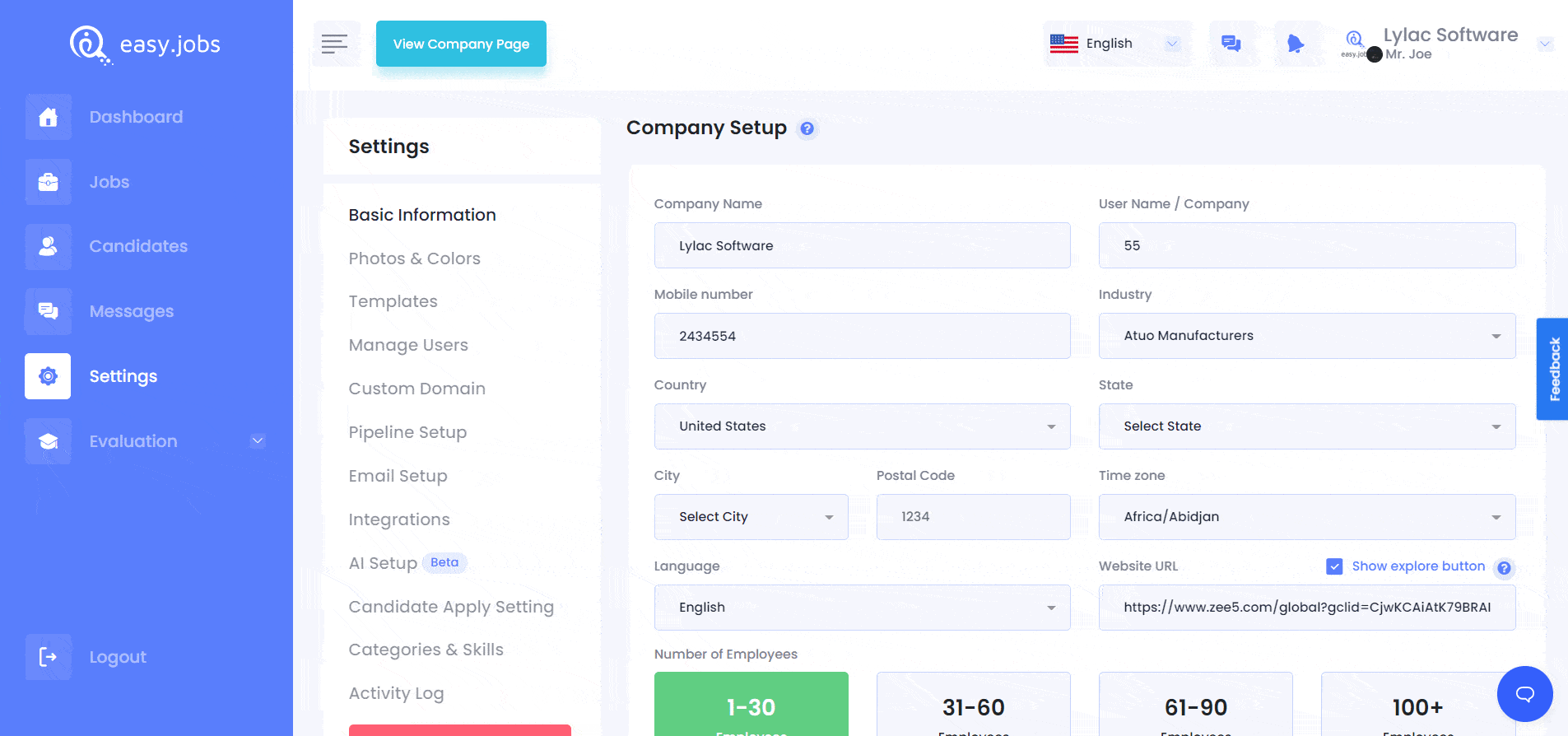 How To Show Job Filter On Company Page In Easy.Jobs? Easy.jobs