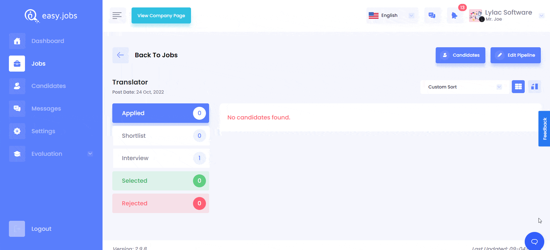 How To Manage Candidates From Easy.Jobs Job Pipeline Board? Easy.jobs