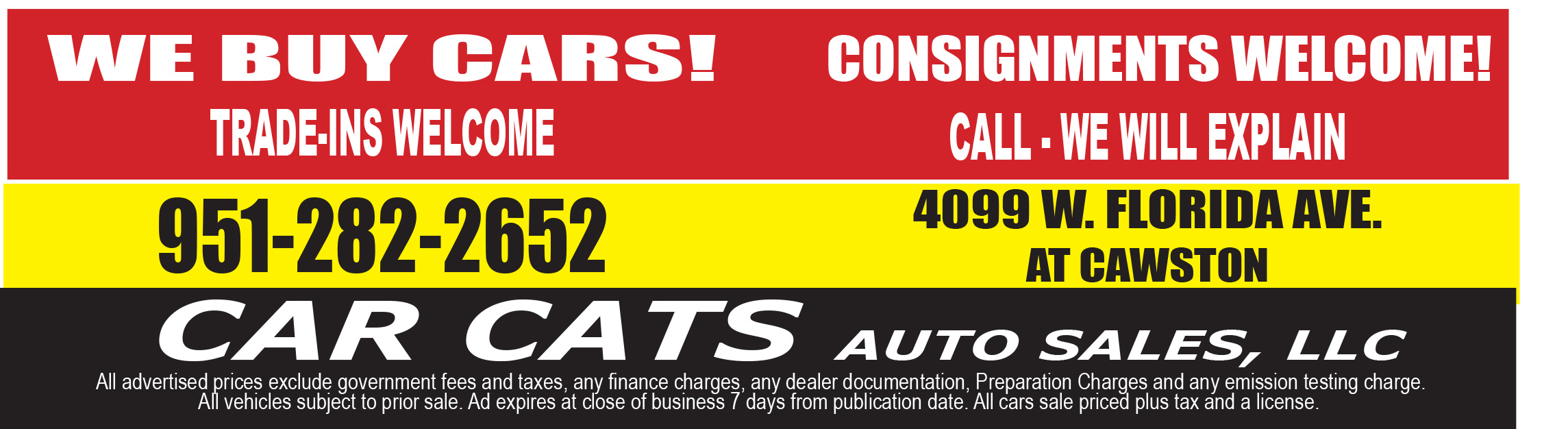 Car Cats Auto Sales Easy Ad Hemet's Largest Advertiser