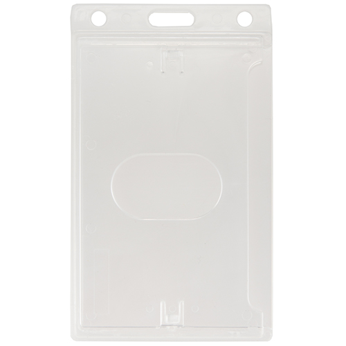 Hard Plastic Crystal Clear ID Badge Holder Vertical 726CSN