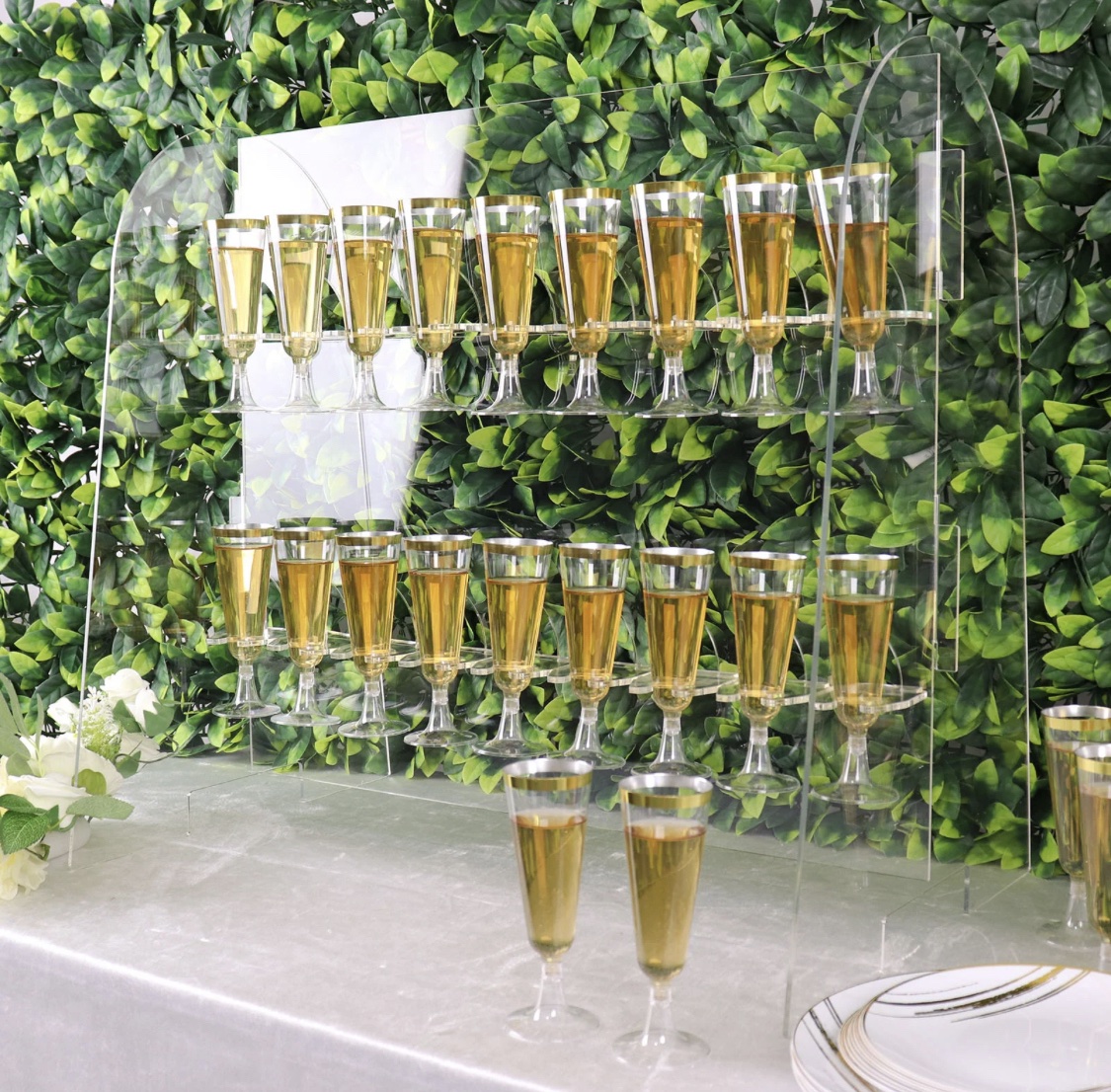 2 Tier Tabletop Champagne Wall Easy Breezy Bash Co Event Rentals