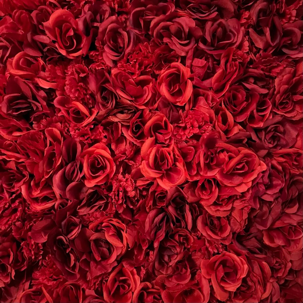 "Ava" Red Rose Flower Wall Rental Easy Breezy Bash Co Event Rentals