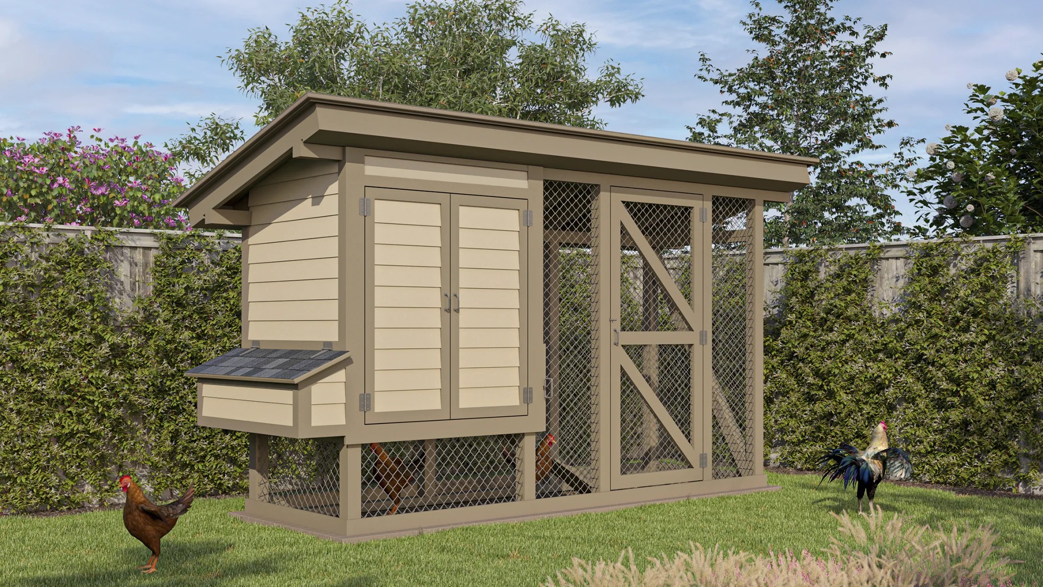 4x12 Medium Chicken Coop & Run Plans For 10 Chickens Easy Coops™