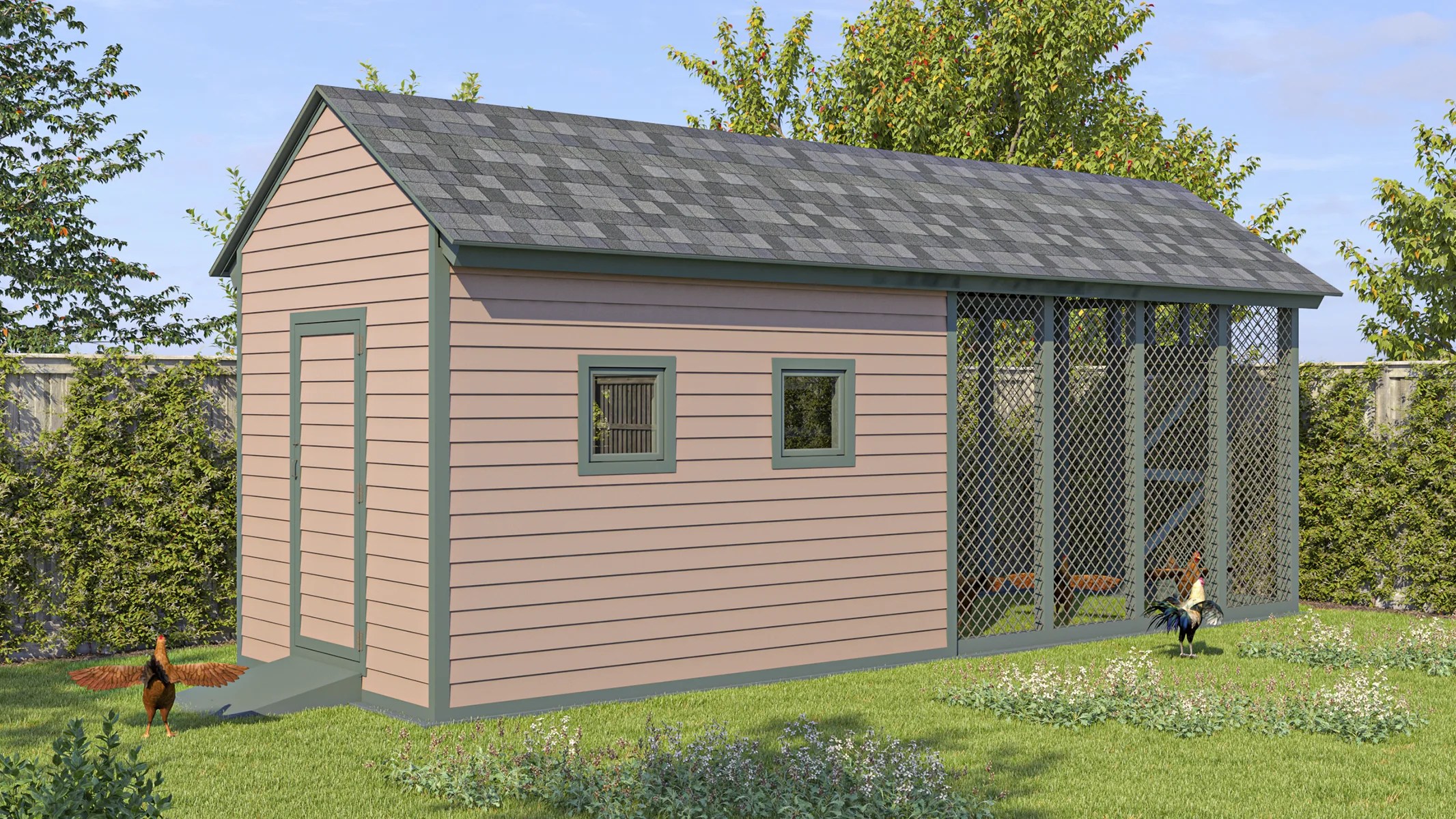 Shed Style Large Chicken Coop For 50 Chickens Easy Coops™