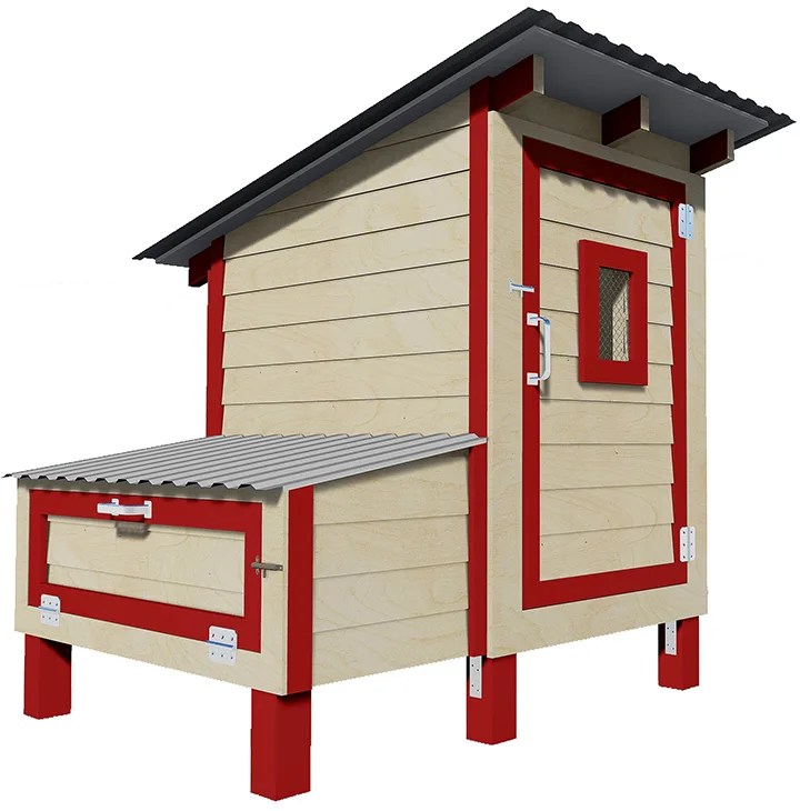 3x4 Compact Chicken House Plan For 6 Chickens Easy Coops™