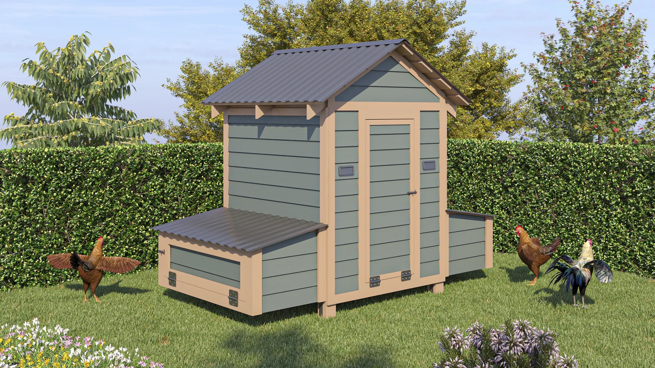 4x4 Small Chicken House Plan For 6 Chickens Easy Coops™