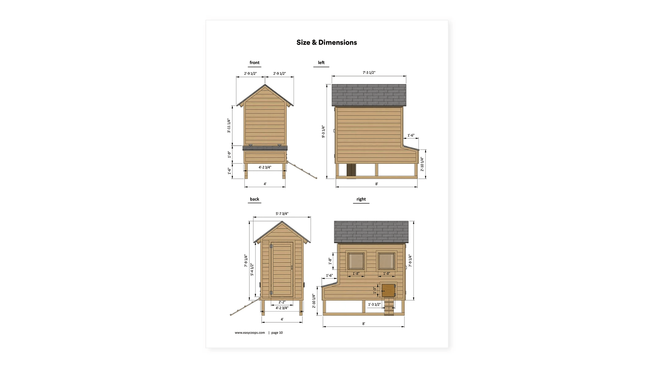 4x8 Medium Chicken Coop Plan For 8 Chickens Easy Coops™