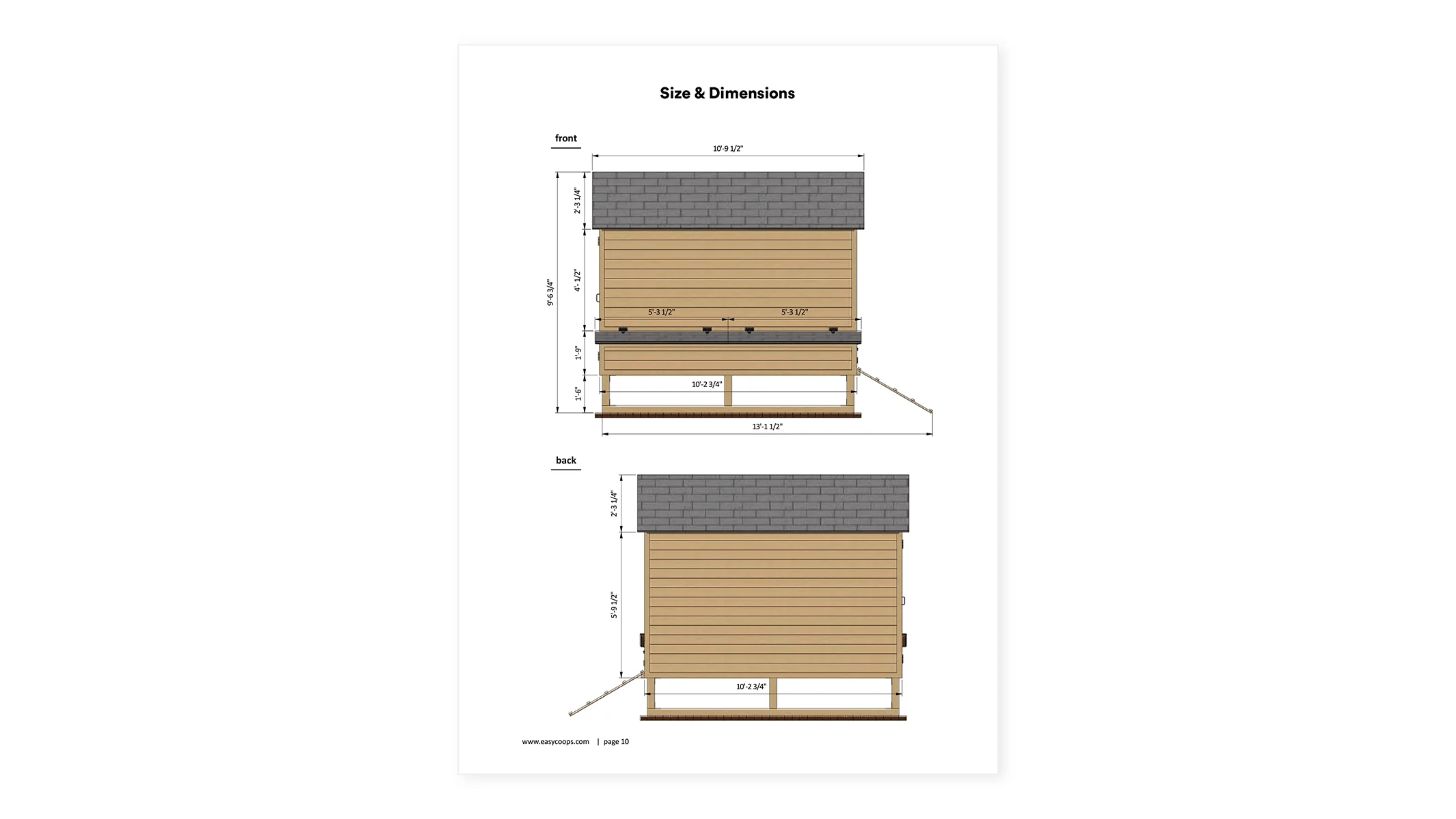 5x10 VictorianStyle Chicken House Plan For 12 Chickens Easy Coops™
