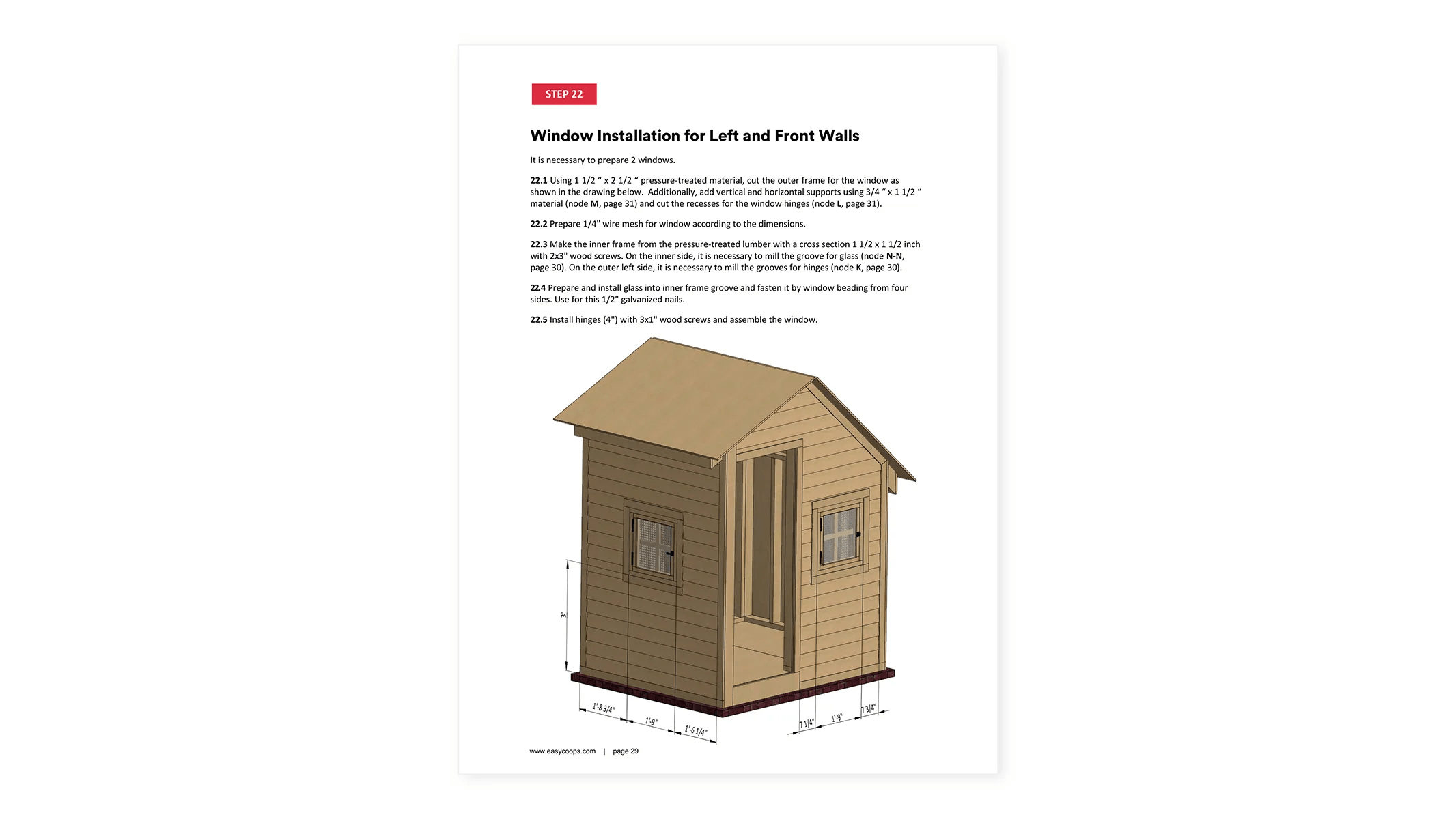 5x6 Small Chicken Coop Plan For 10 Chickens - Easy Coops™