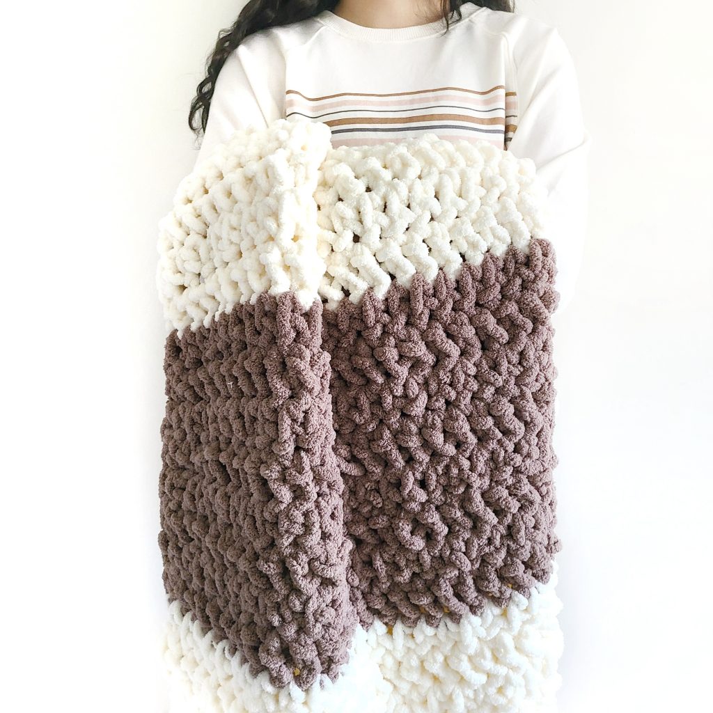 Crochet Weighted Blanket using Bernat Blanket Extra Easy Crochet Patterns