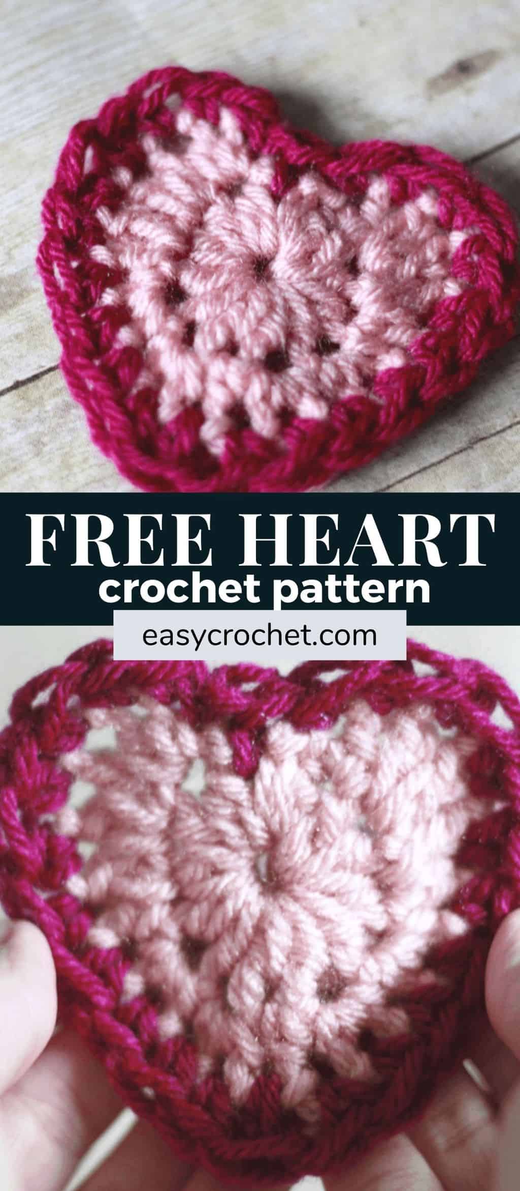 How to Crochet a Heart with Two Colors Free Small Crochet Heart Pattern