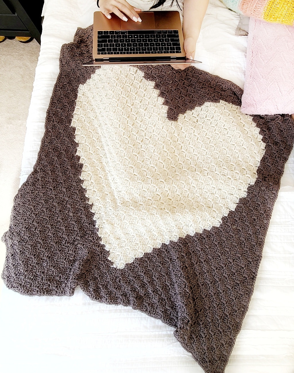 Corner to Corner Heart Blanket Pattern Easy Crochet Patterns