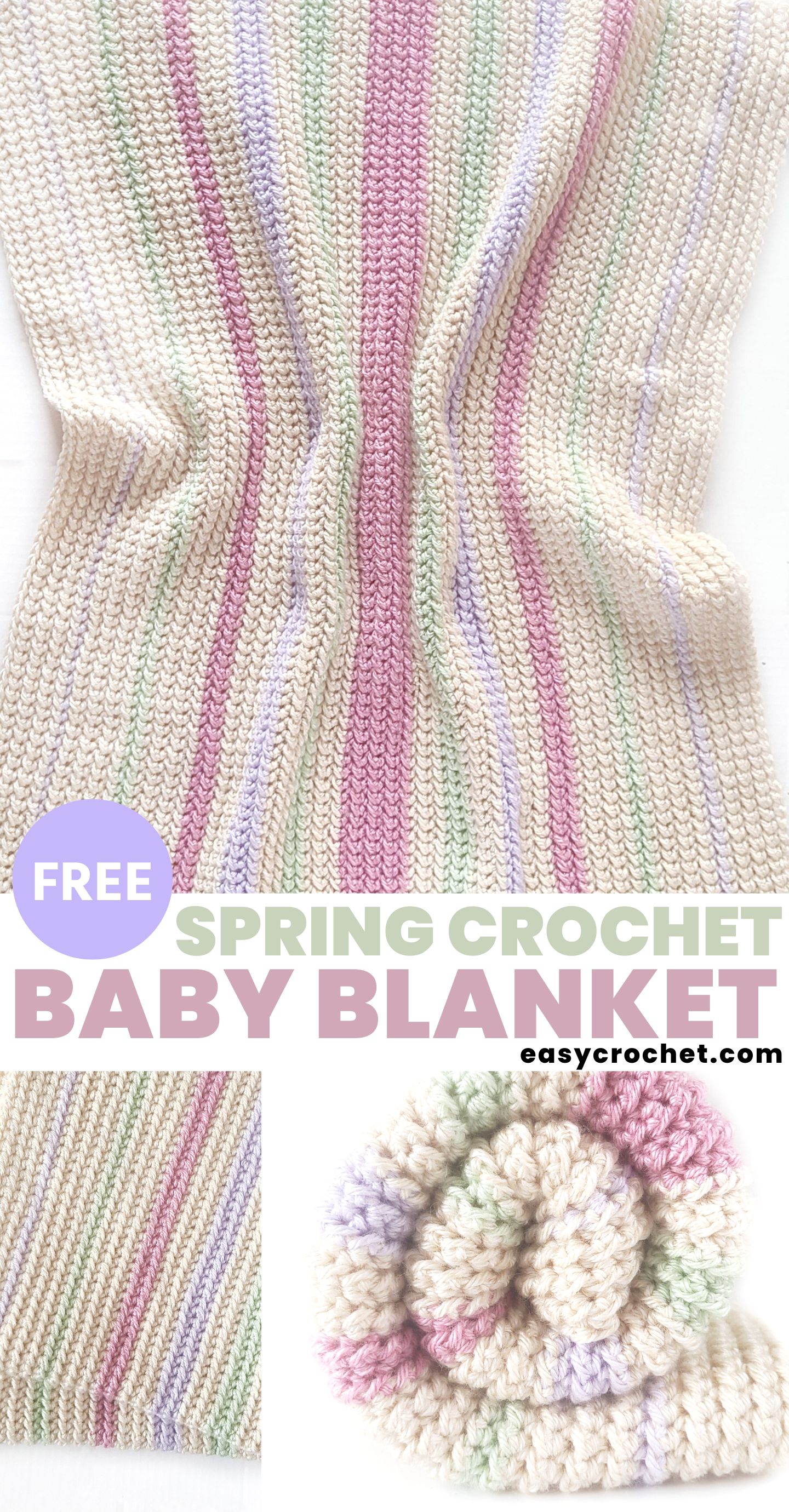 Easy Crochet Baby Blanket Pattern for Spring Easy Crochet Patterns