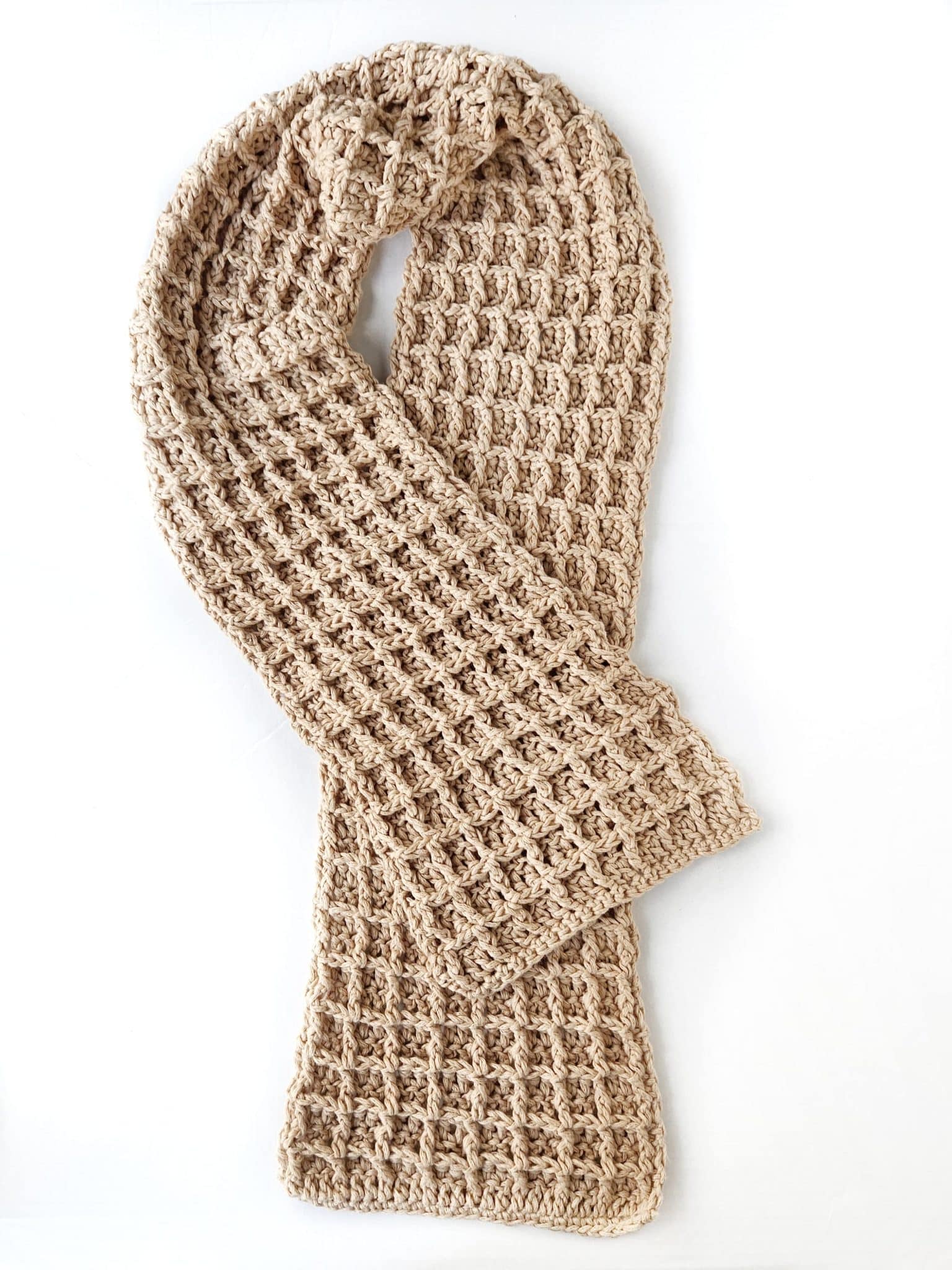 Waffle Stitch Crochet Scarf Pattern Easy Crochet Patterns