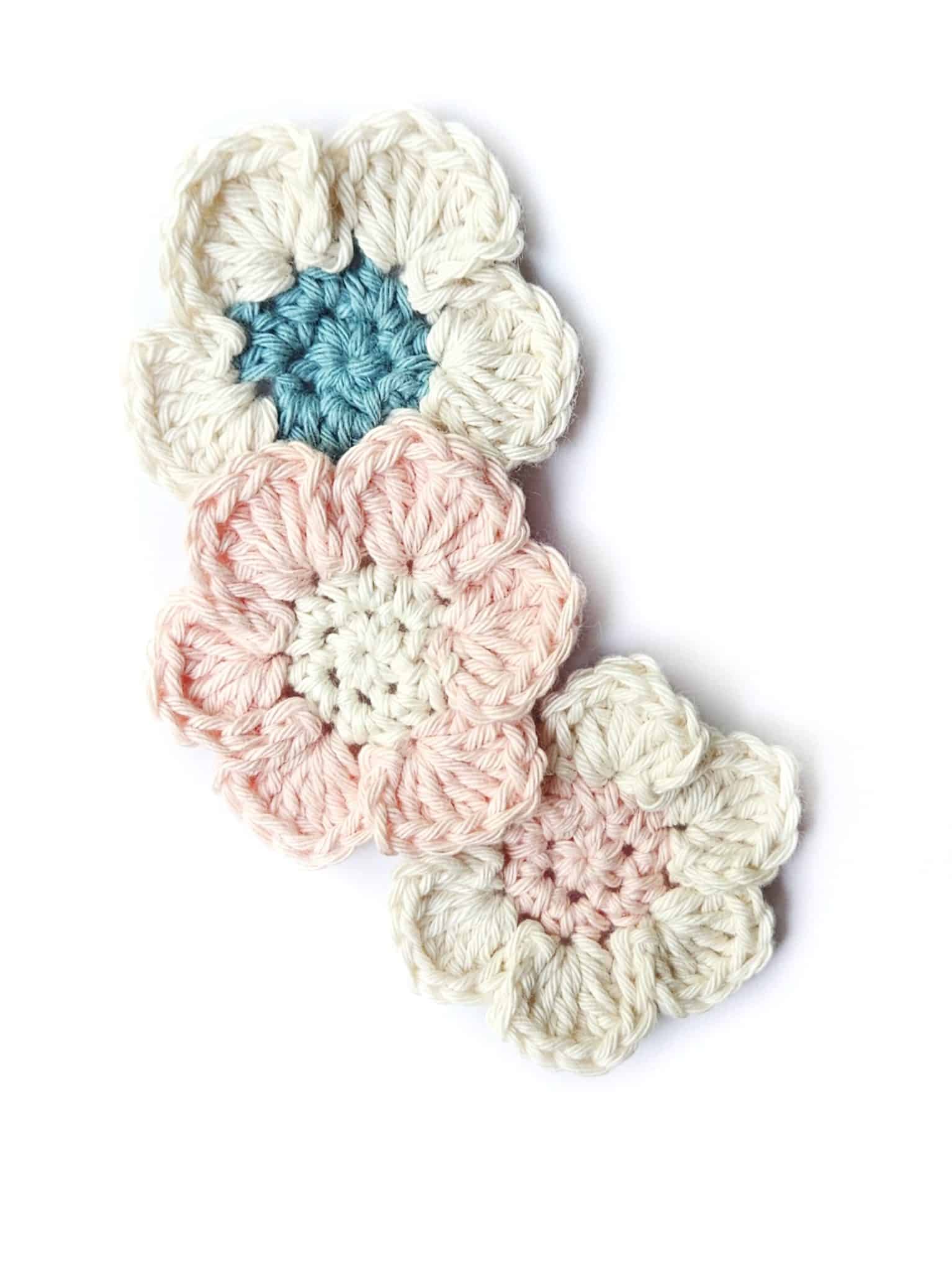 6 Petal Crochet Flower Applique Easy Crochet Patterns