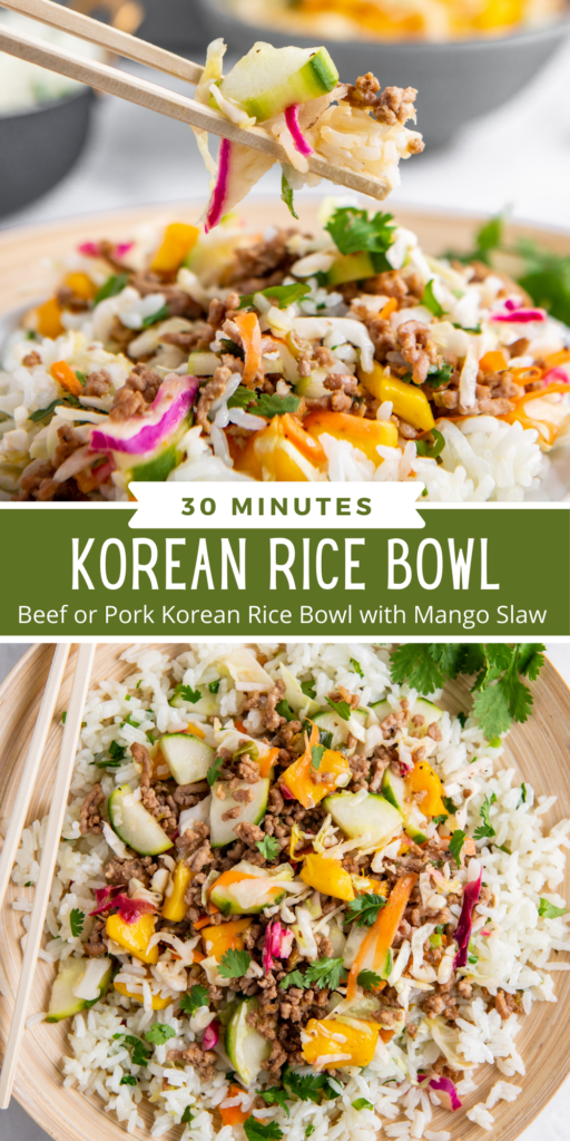 Easy Korean Rice Bowls with Mango Slaw Easy Dinner Ideas