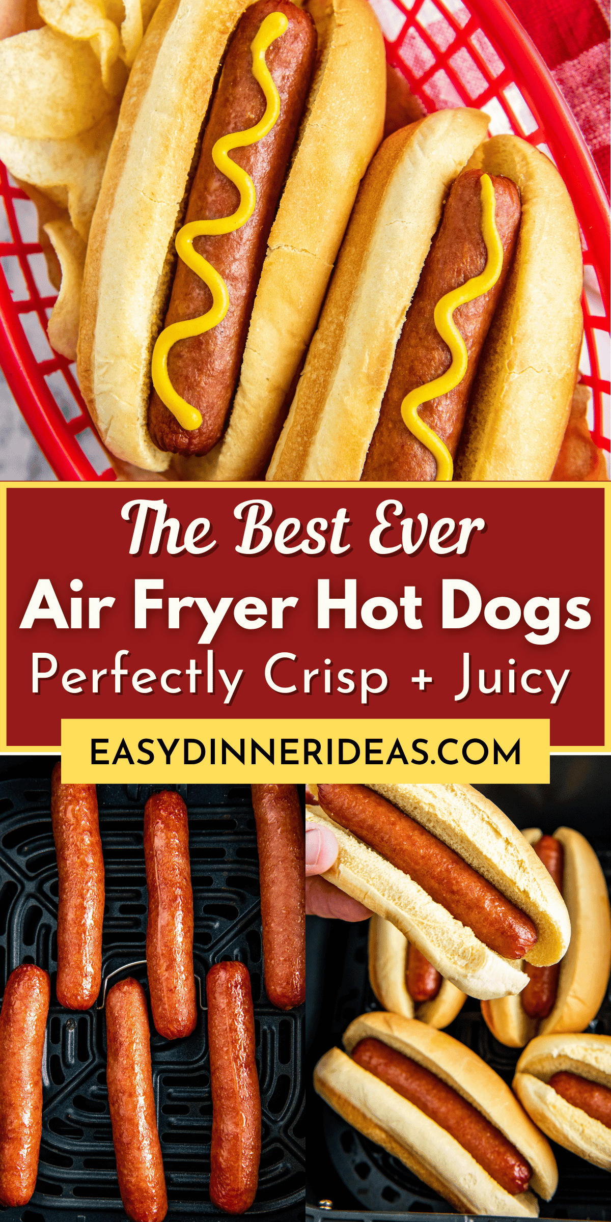 The BEST Air Fryer Hot Dogs In 10 Minutes! Easy Dinner Ideas