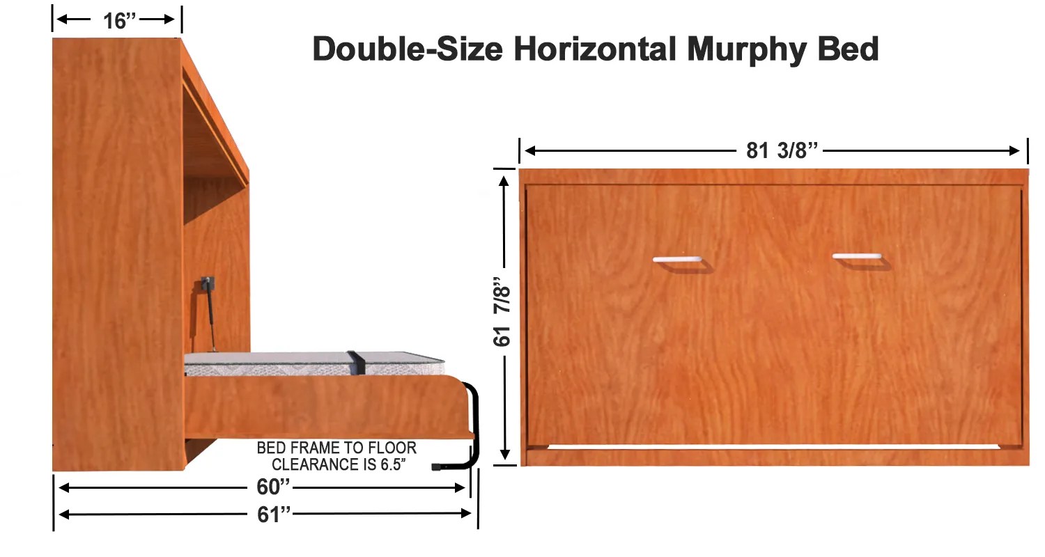 Horizontal Full (Double) Size Kit Easy DIY Murphy Bed