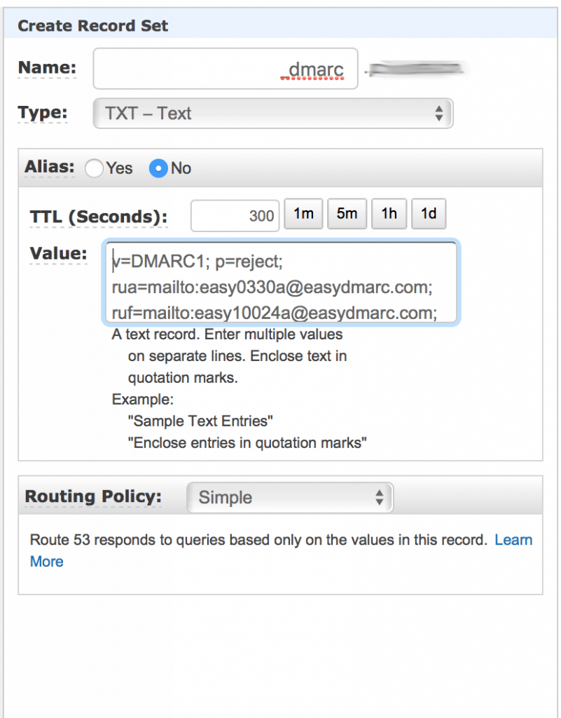 How to Add DMARC Record to AWS's DNSRoute 53 EasyDMARC