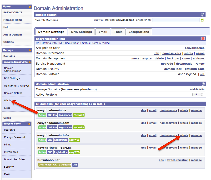 WHOIS Information Page Powered by Kayako Help Desk Software
