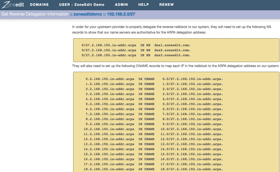 ZoneEdit Reverse DNS