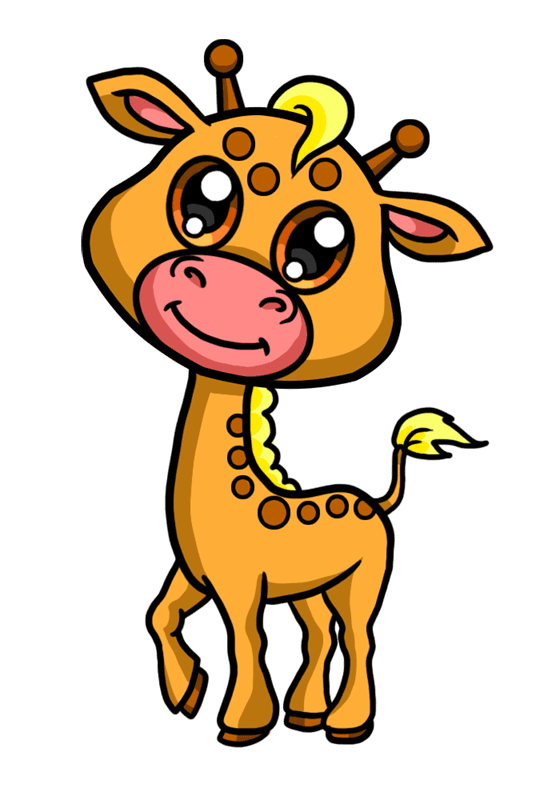 How easy to draw a Baby Giraffe with step by step drawings EASY TO