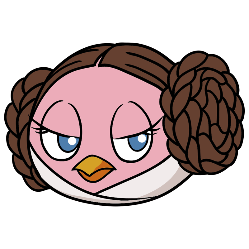 Learn how to draw a Princess Leia Angry Bird drawings Easy guides