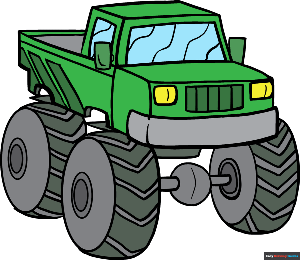 How to Draw a Monster Truck in a Few Easy Steps Easy Drawing Guides