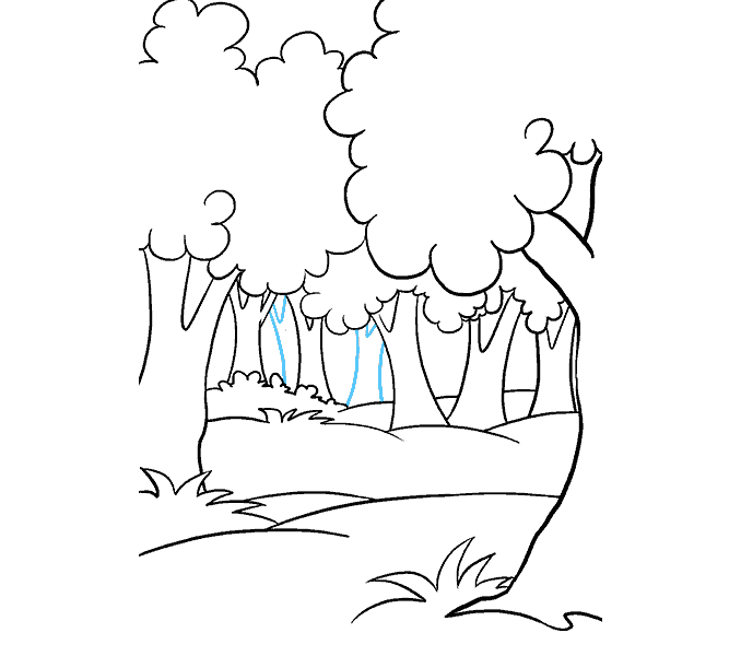 How to Draw a Cartoon Forest in a Few Easy Steps Easy Drawing Guides