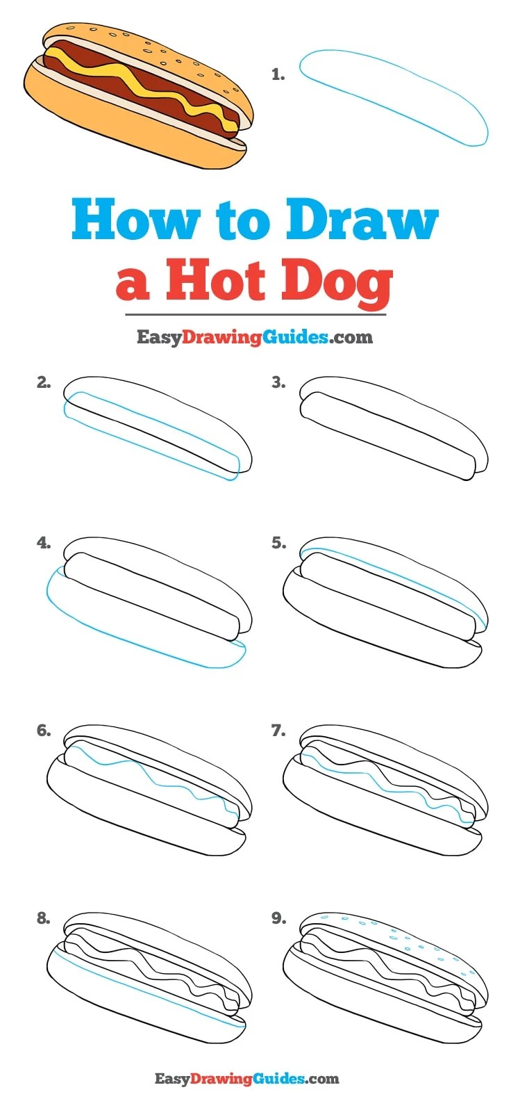 Amazing How To Draw A Hot Dog in the world The ultimate guide drawimages4
